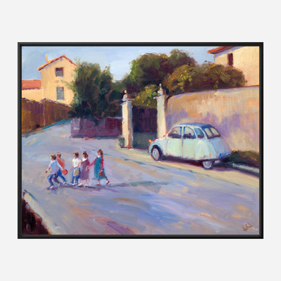 Going to School Artist Enhanced Canvas Print