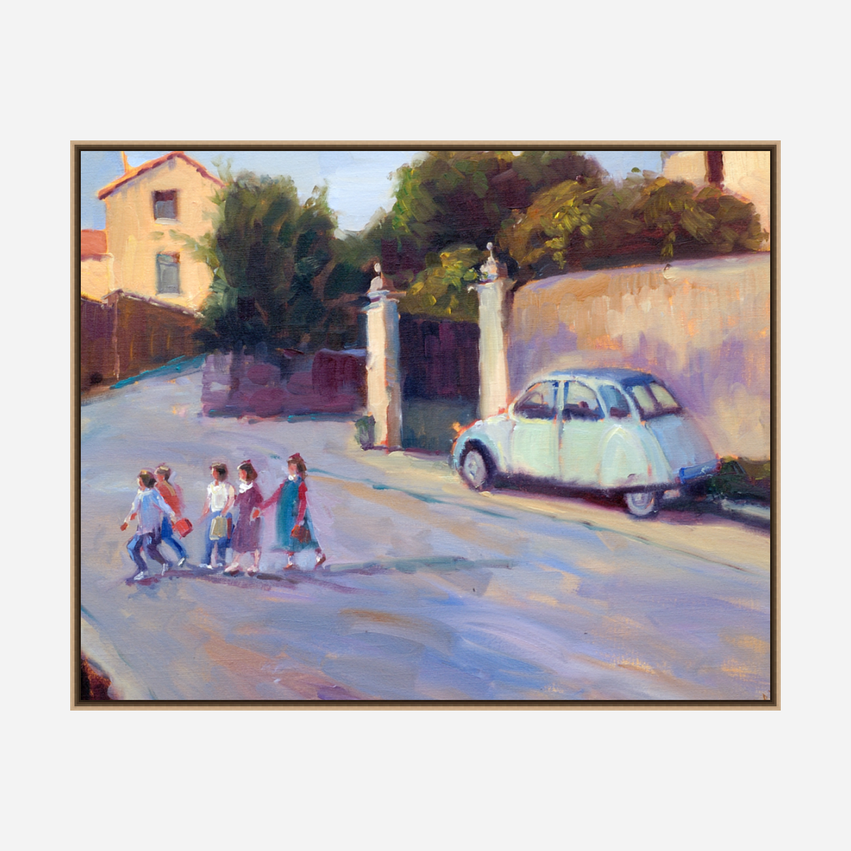 Going to School Artist Enhanced Canvas Print