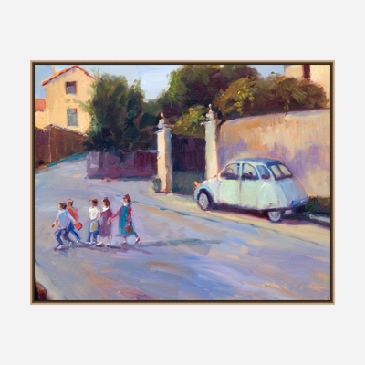 Going to School Artist Enhanced Canvas Print