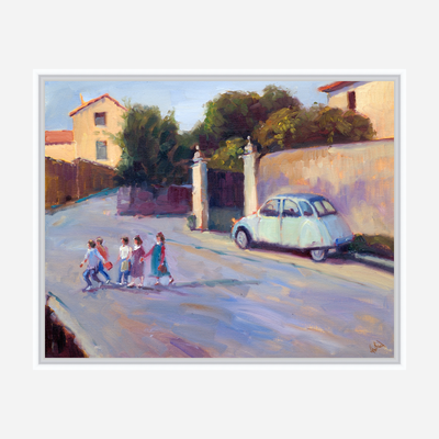Going to School Artist Enhanced Canvas Print