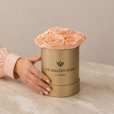 Essence Gold Box | Peach Roses by The Million Roses
