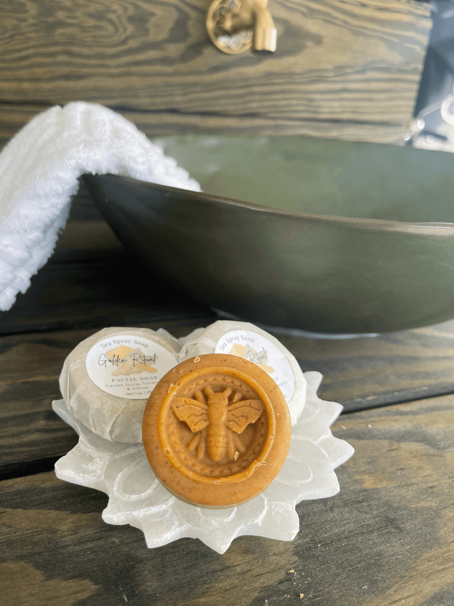 Golden Ritual Turmeric Infused Facial Soap by Sea Spray Soap - product image 2 for Resin Society