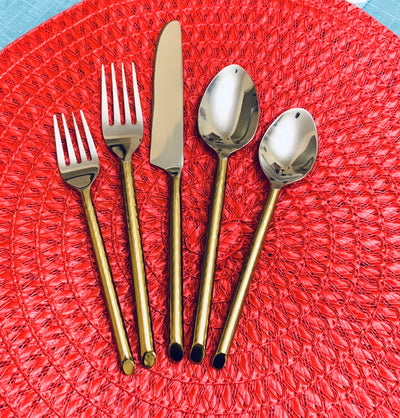 Vibhsa Stainless Steel Gold Flatware set of 20 pieces by Vibhsa - product image 5 for Resin Society