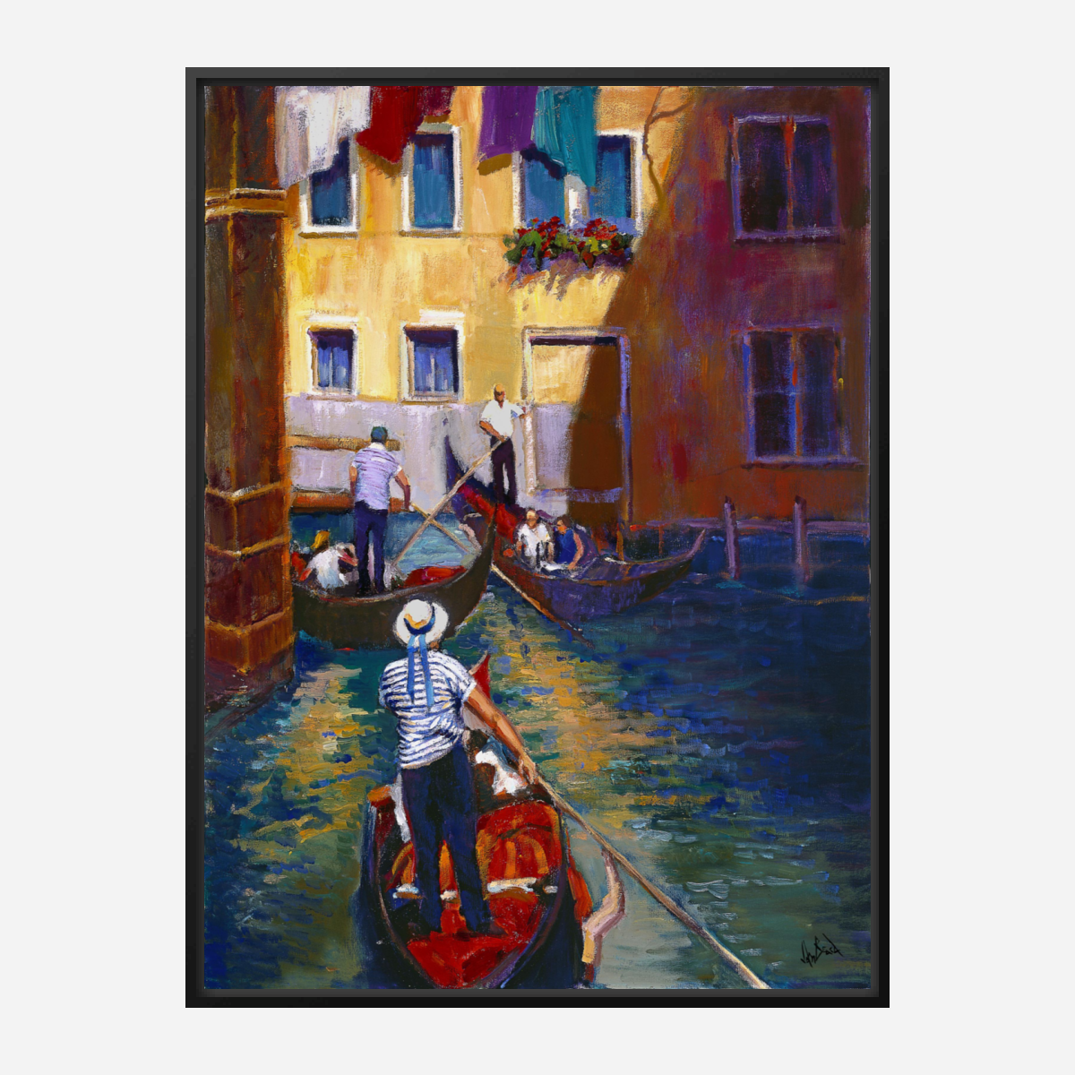 Gondoleers Artist Enhanced Canvas Print by John Beard Collection - product image 5 for Resin Society