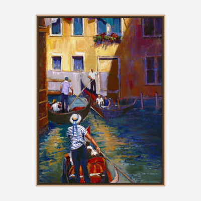 Gondoleers Artist Enhanced Canvas Print by John Beard Collection - product image 8 for Resin Society