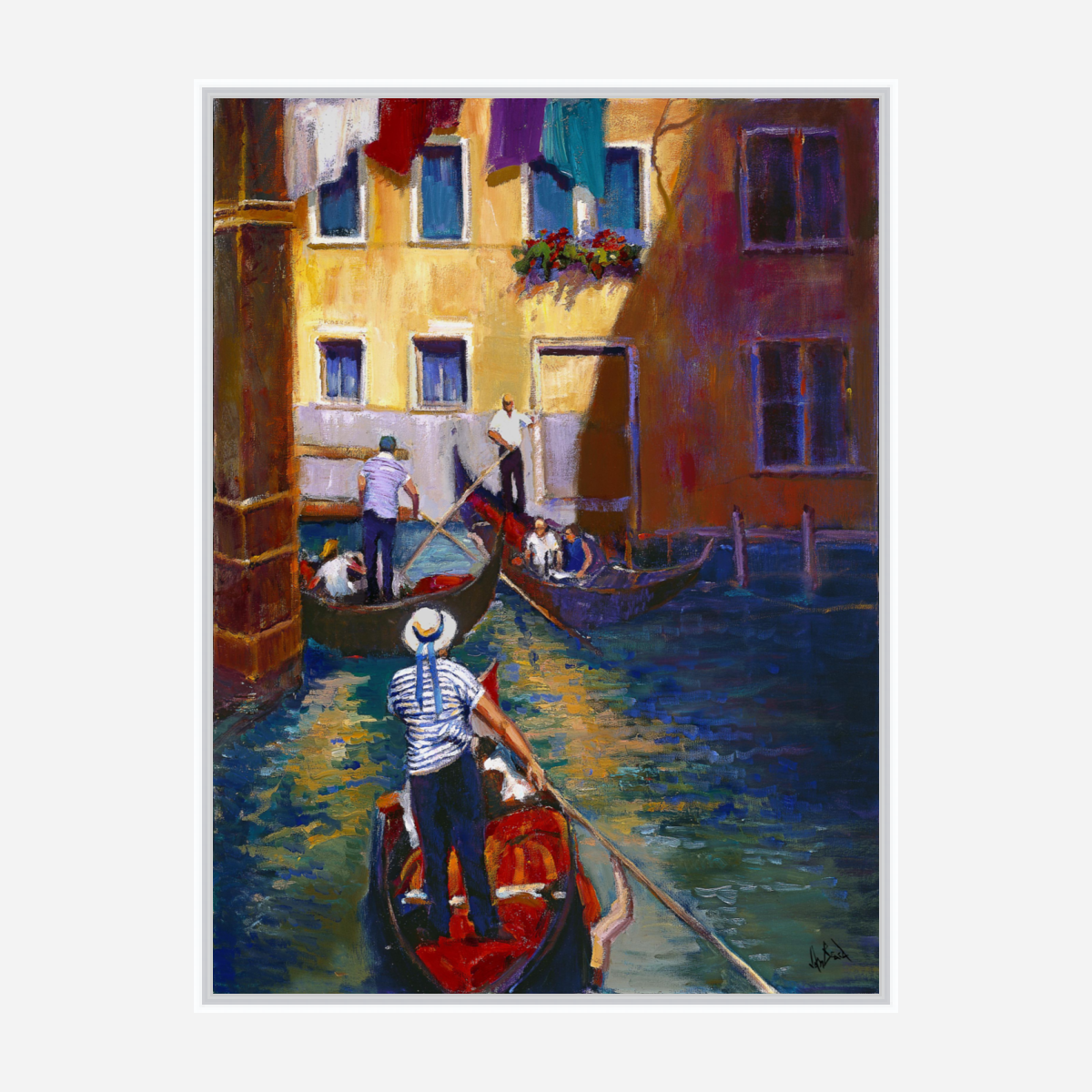 Gondoleers Artist Enhanced Canvas Print by John Beard Collection - product image 6 for Resin Society