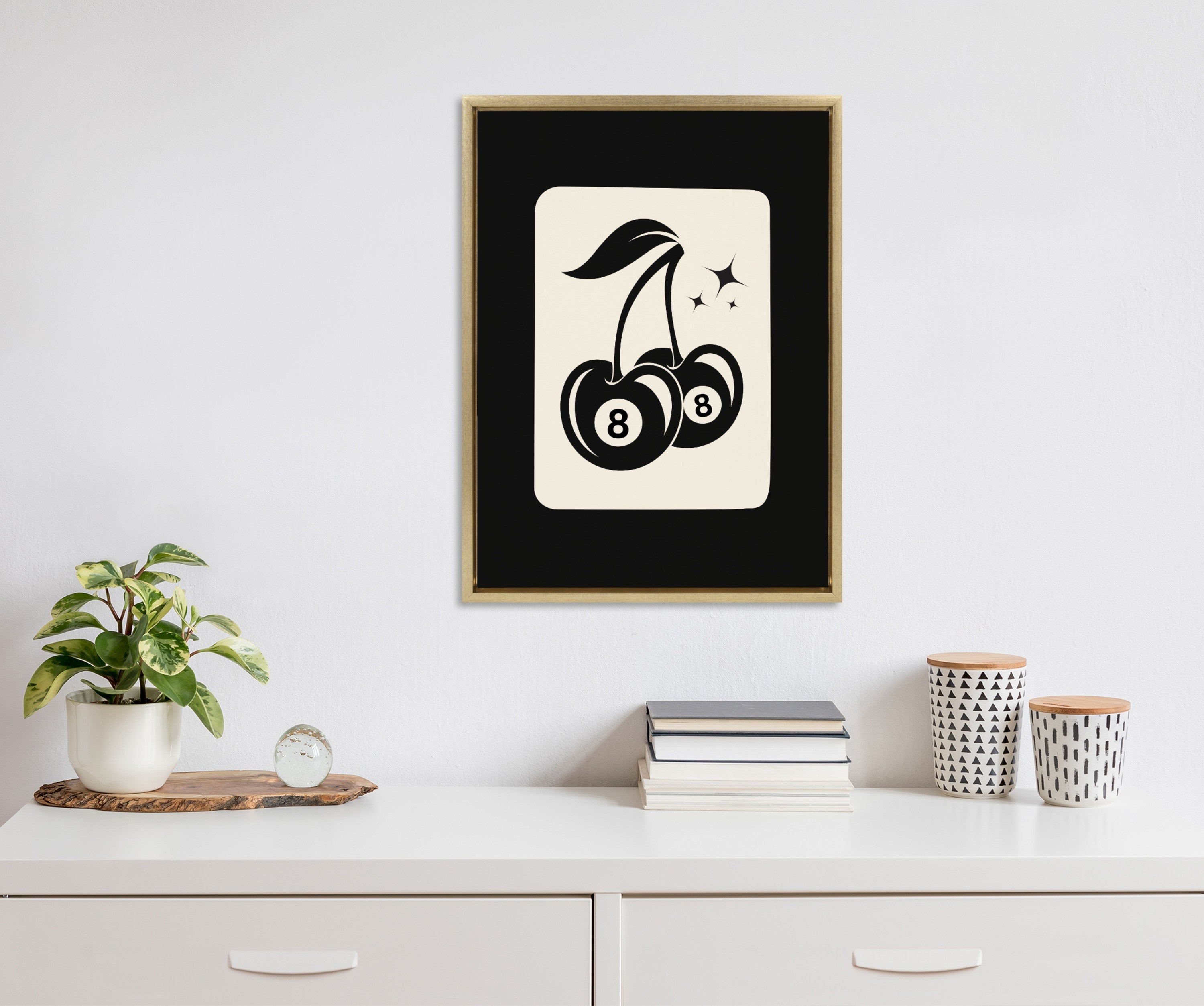 Sylvie Cherry Ball 8 Framed Canvas by Honey Island Studio