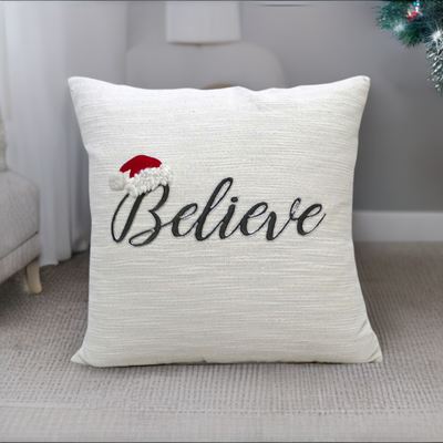 Vibhsa 20" x 20" Christmas Pillow - Believe