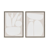 Sylvie Zen Botanical Rock Neutral Framed Canvas Set by kateandlaurel - product image 3 for Resin Society