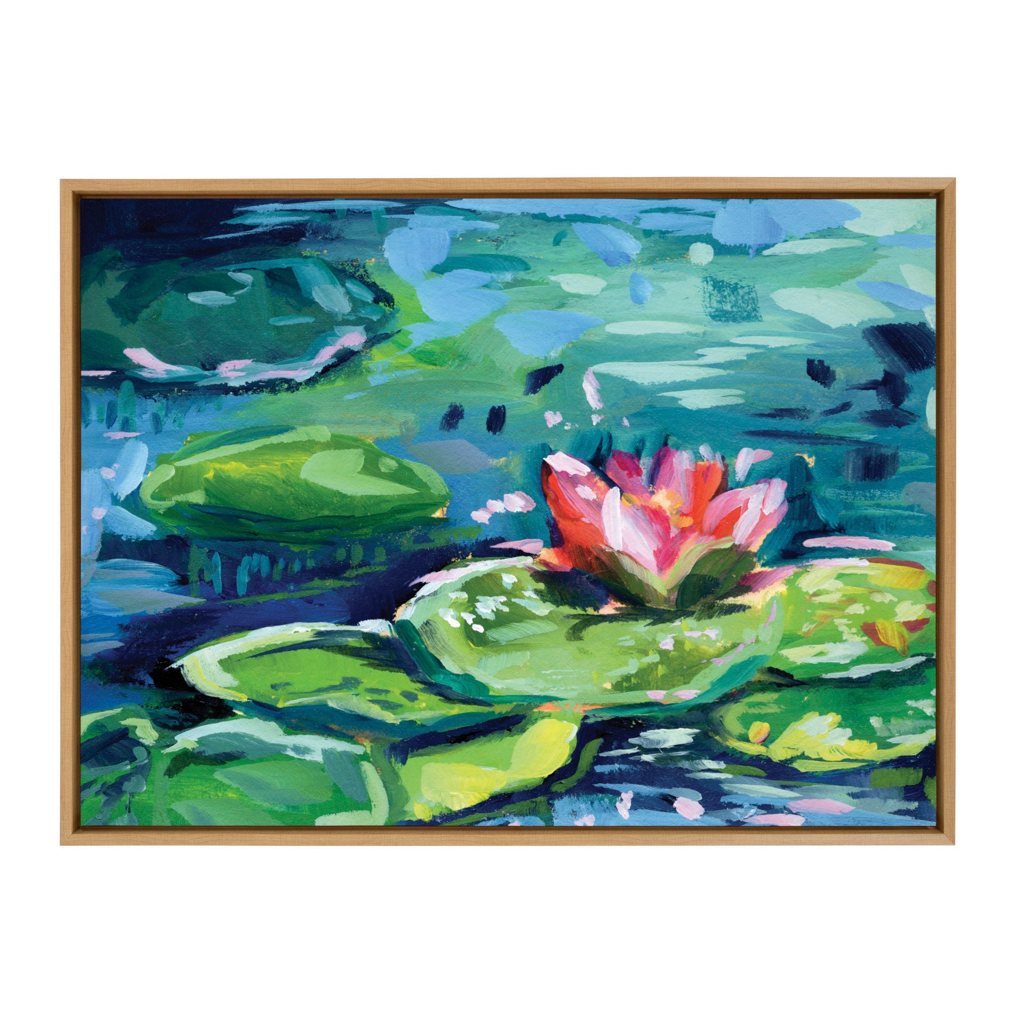 Sylvie Lily Pad By The Shore Framed Canvas by Rachel Christopoulos by kateandlaurel - product image 2 for Resin Society
