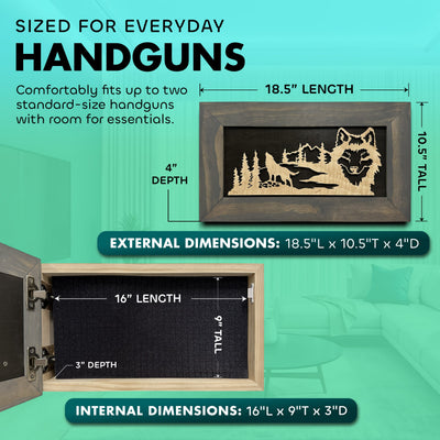 Midnight Wolf Hidden Gun Safe Concealed Furniture by Bellewood Designs - product image 6 for Resin Society