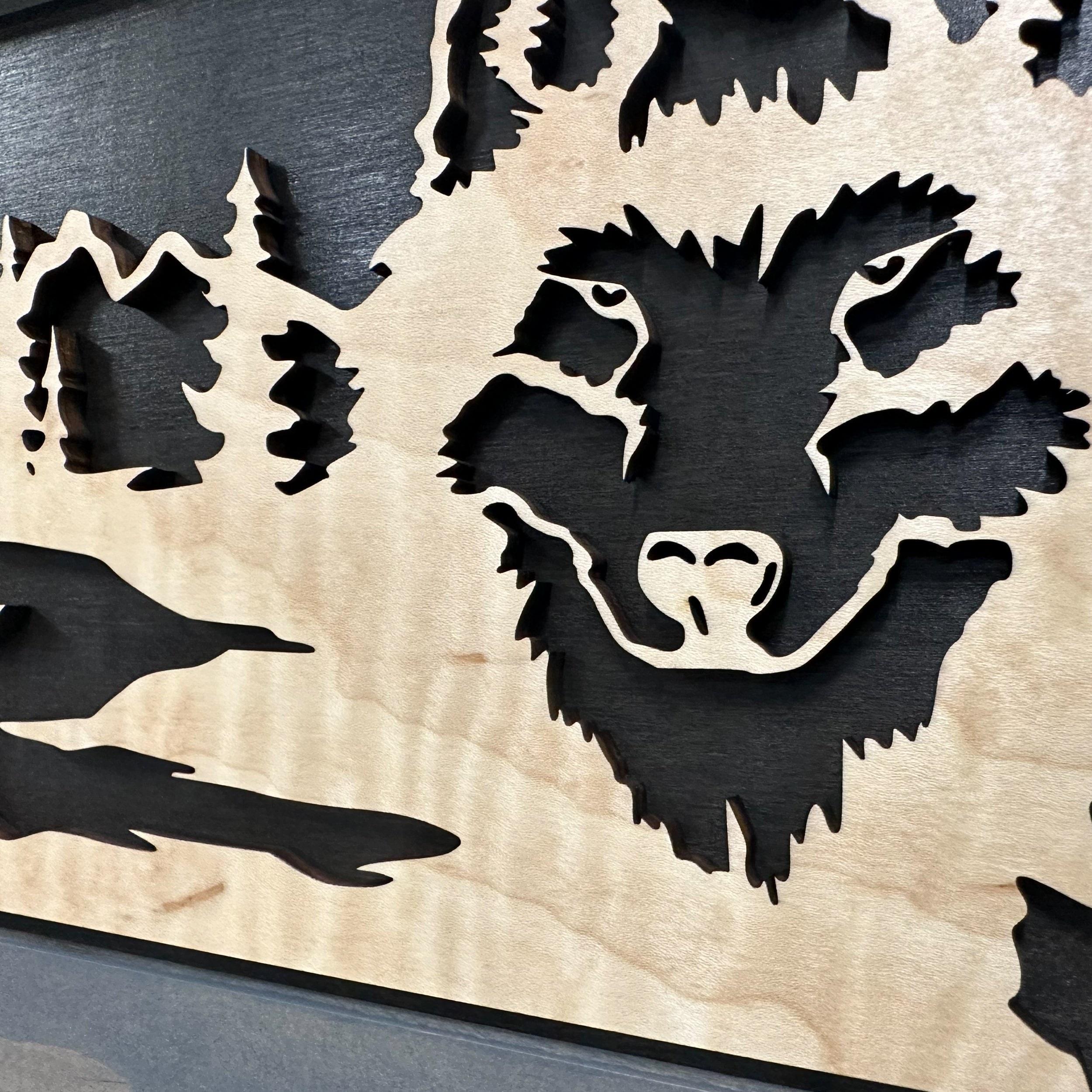 Midnight Wolf Hidden Gun Safe Concealed Furniture by Bellewood Designs - product image 7 for Resin Society