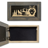 Midnight Wolf Hidden Gun Safe Concealed Furniture by Bellewood Designs - main product image for Resin Society