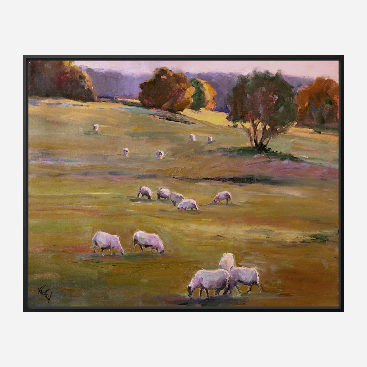 Grazing at Sunset Artist Enhanced Canvas Print by John Beard Collection - product image 5 for Resin Society