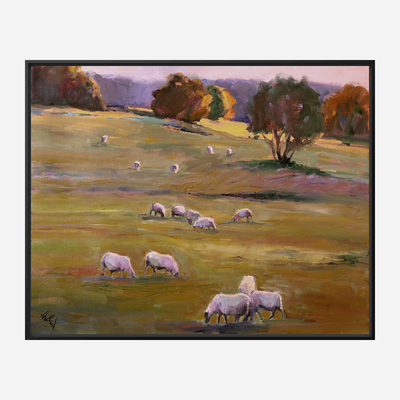 Grazing at Sunset Artist Enhanced Canvas Print by John Beard Collection - product image 5 for Resin Society