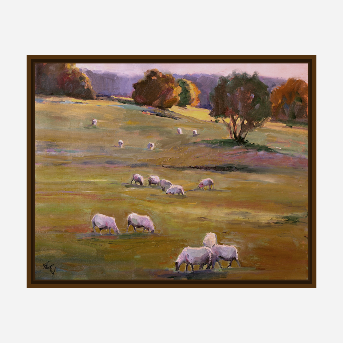 Grazing at Sunset Artist Enhanced Canvas Print by John Beard Collection - product image 7 for Resin Society