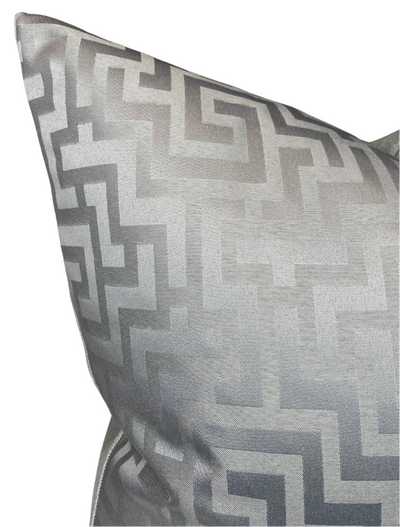 Greek Key Pillow Cover in Silver