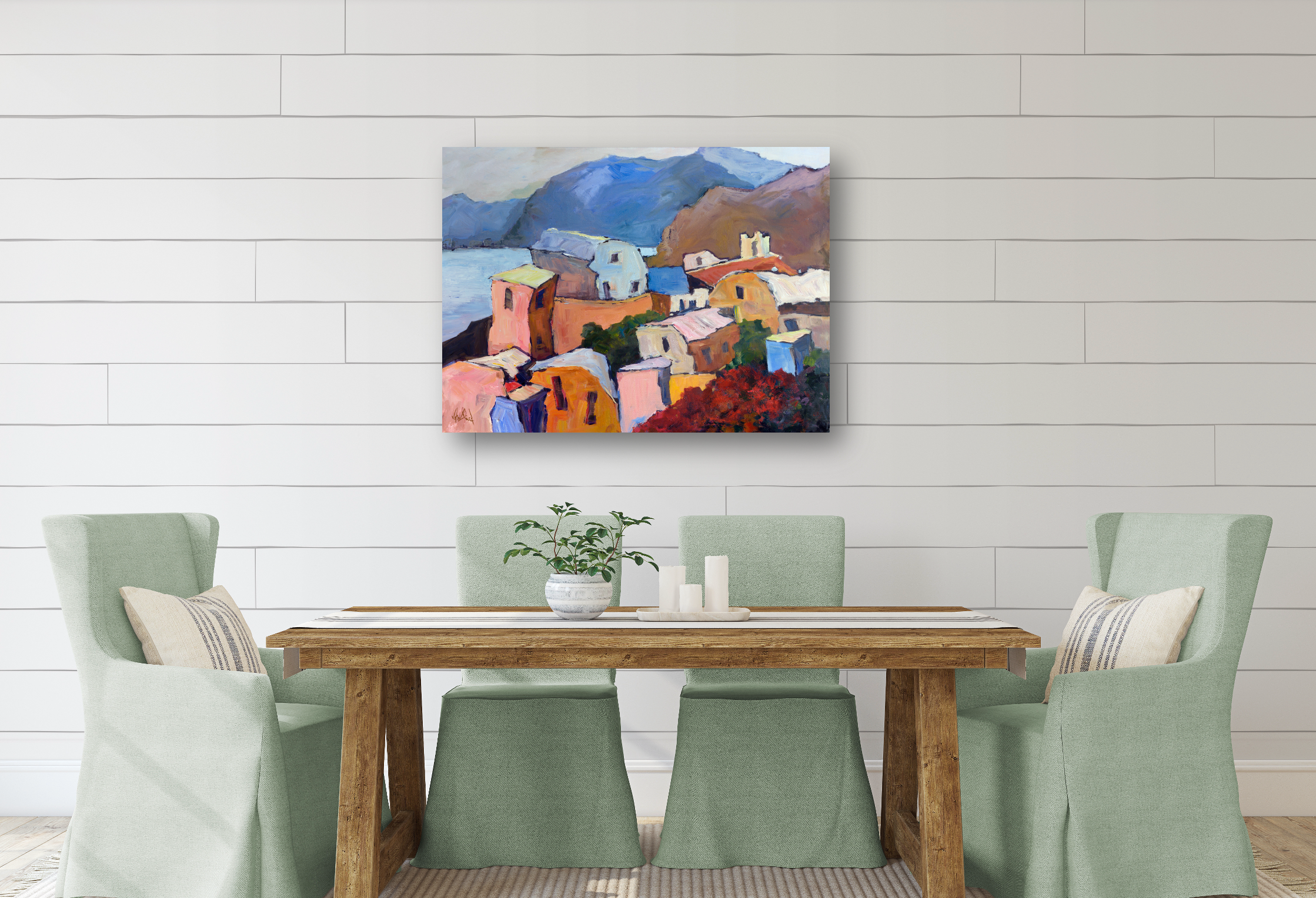 Greek Isles II Artist Enhanced Canvas Print by John Beard Collection - product image 2 for Resin Society