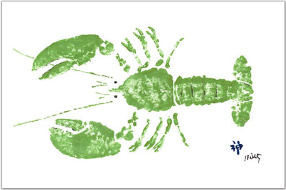 Green Lobster Placemat with vibrant Caribbean seafood design