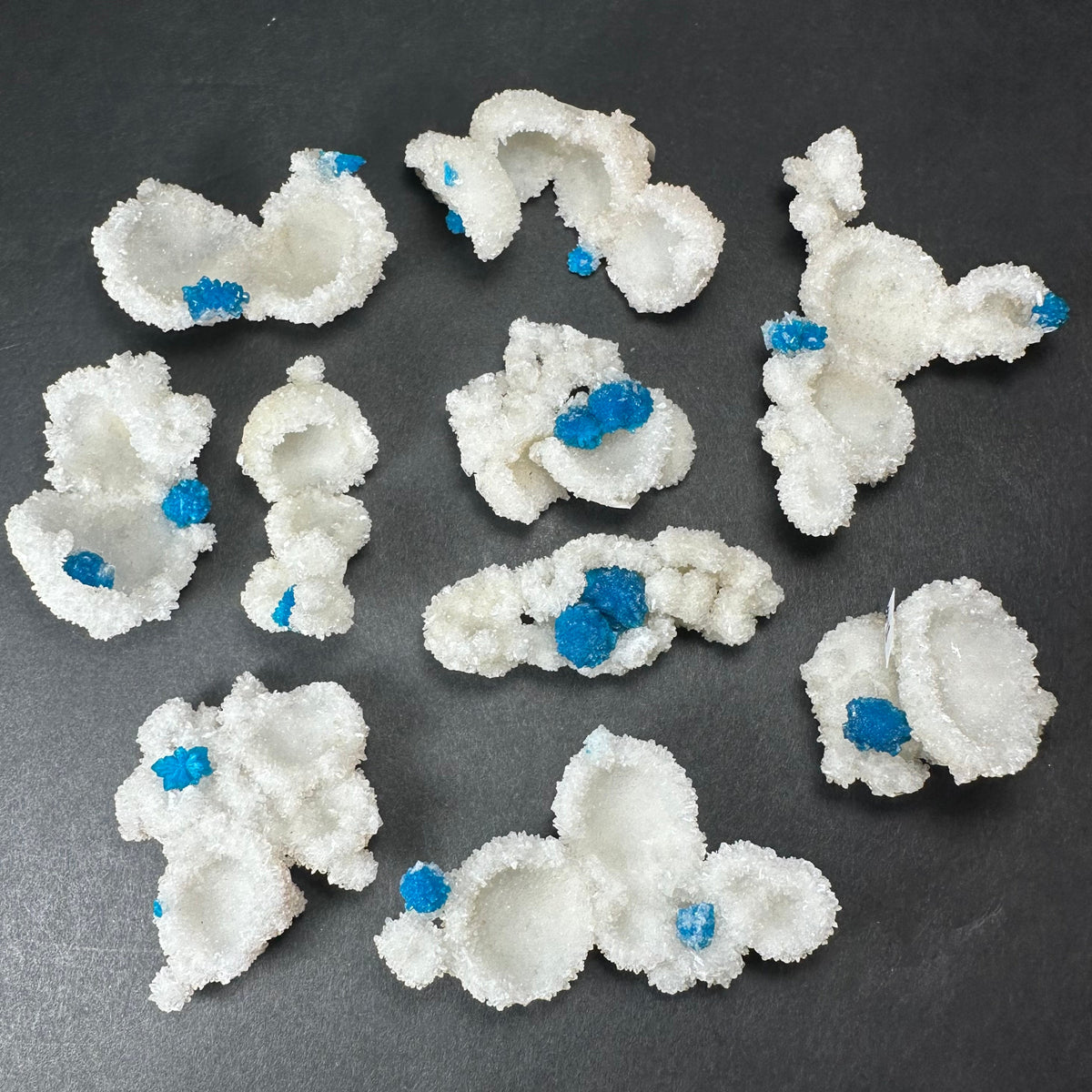 Cavansite ball mineral specimen on stilbite matrix from Pune, India
