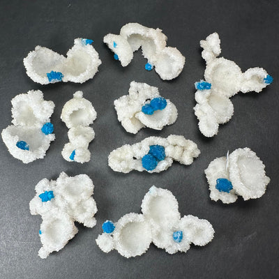 Cavansite ball mineral specimen on stilbite matrix from Pune, India