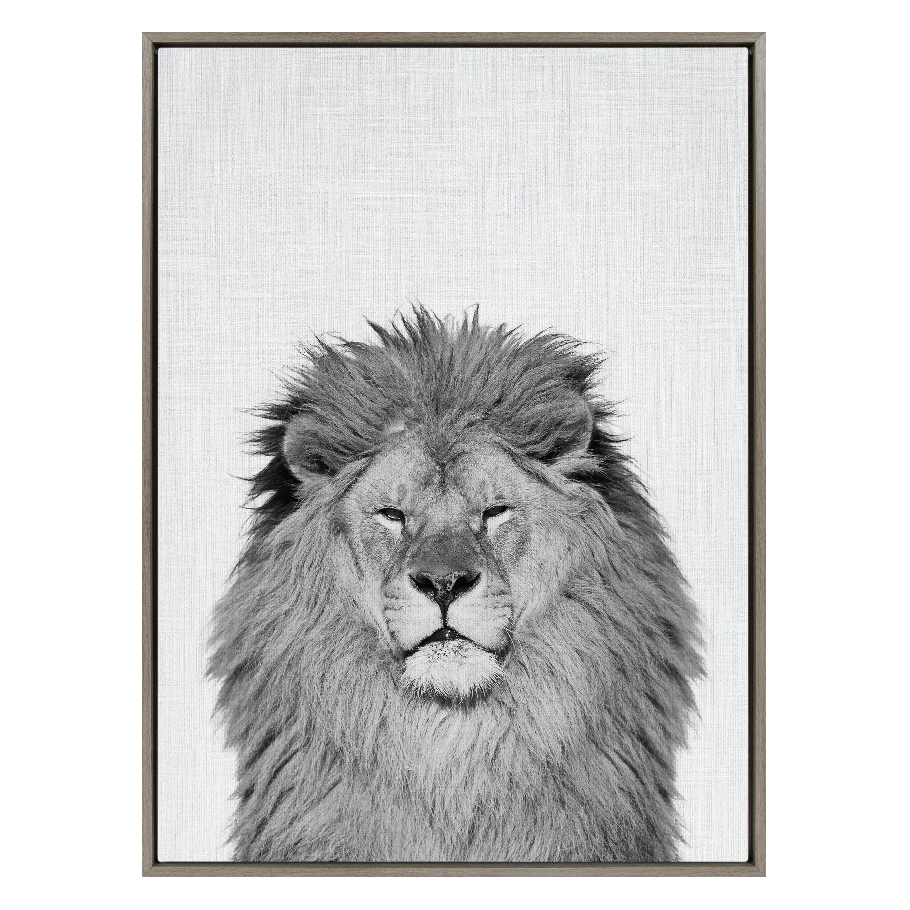 Sylvie Lion Framed Canvas by Simon Te Tai by kateandlaurel - product image 2 for Resin Society