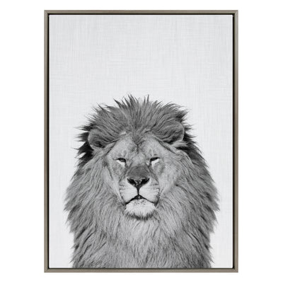 Sylvie Lion Framed Canvas by Simon Te Tai by kateandlaurel - product image 2 for Resin Society