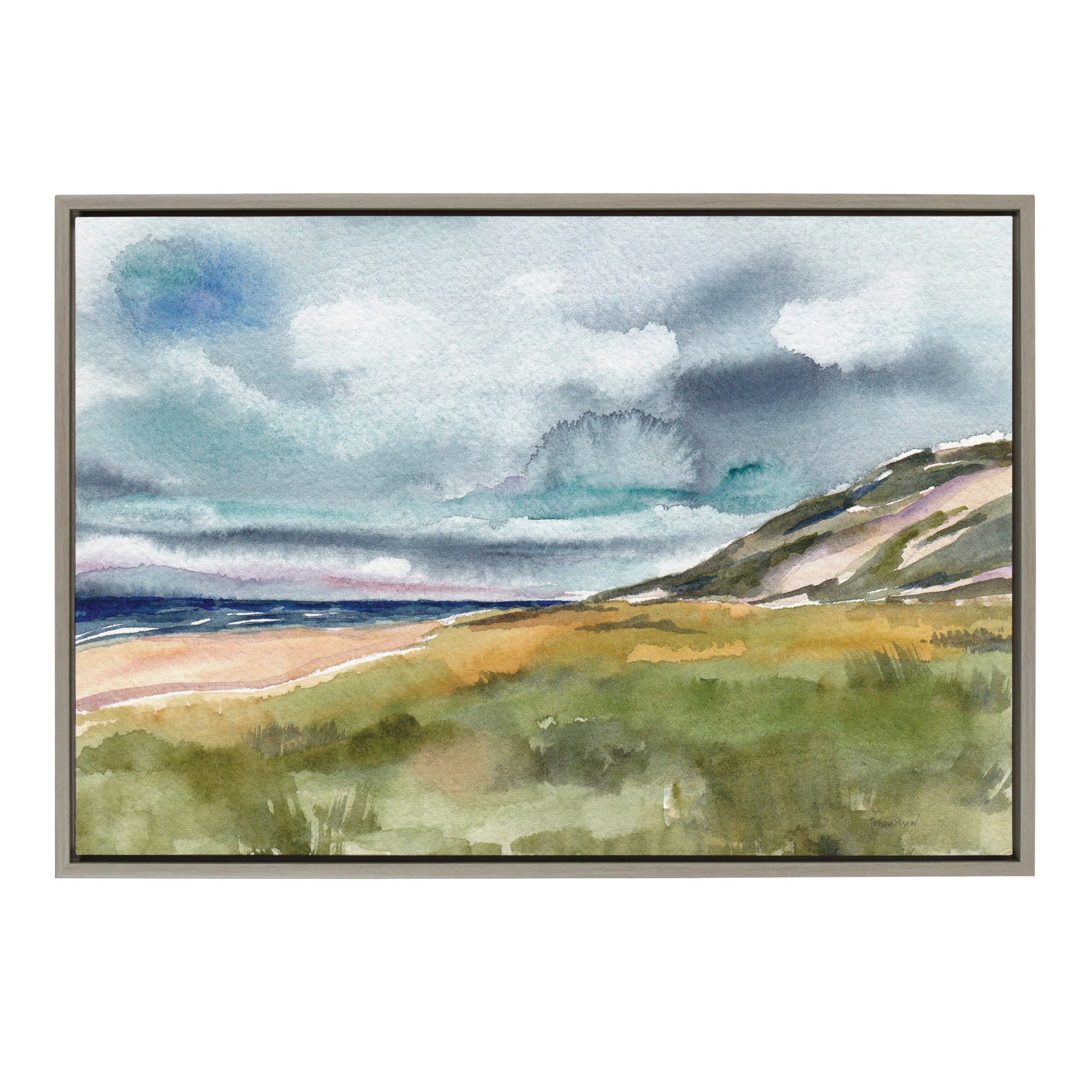Sylvie Seascape Framed Canvas by kateandlaurel - main product image for Resin Society