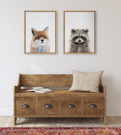 Sylvie Fox Color Framed Canvas by kateandlaurel - product image 5 for Resin Society