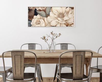 Sylvie Beaded Retro Glam Floral Framed Canvas by The Creative Bunch Studio