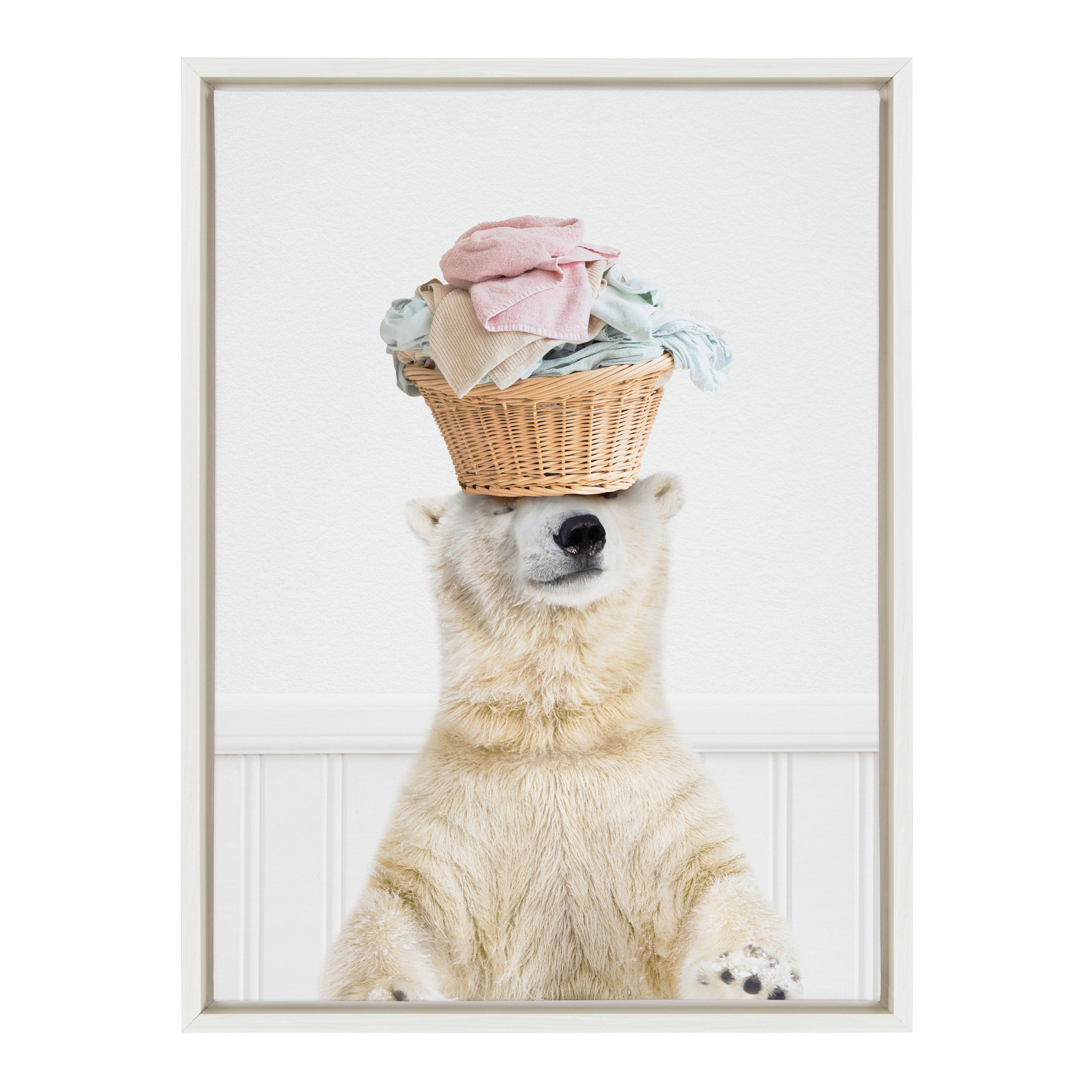 Sylvie Sorting Life Polar Bear 2 Framed Canvas by kateandlaurel - product image 2 for Resin Society