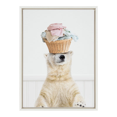 Sylvie Sorting Life Polar Bear 2 Framed Canvas by kateandlaurel - product image 2 for Resin Society