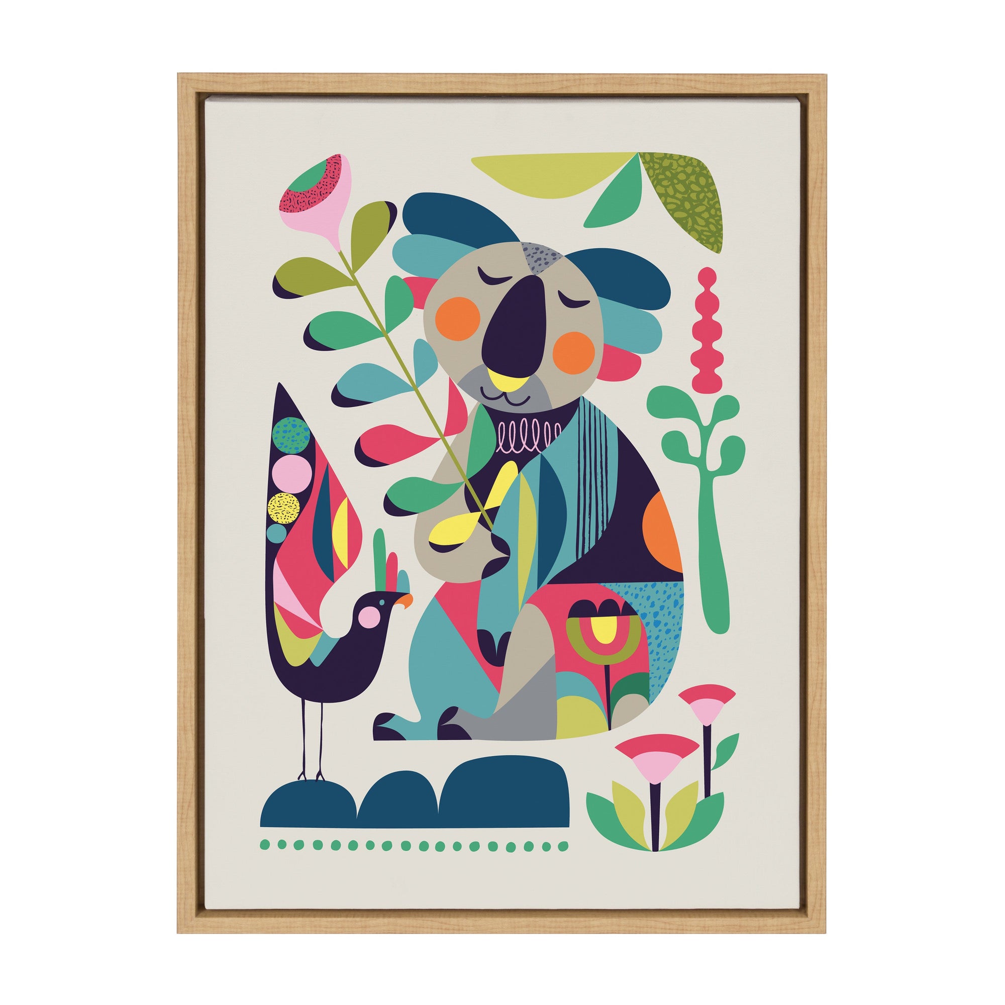 Sylvie Mid Century Modern Koala Framed Canvas by kateandlaurel - product image 9 for Resin Society