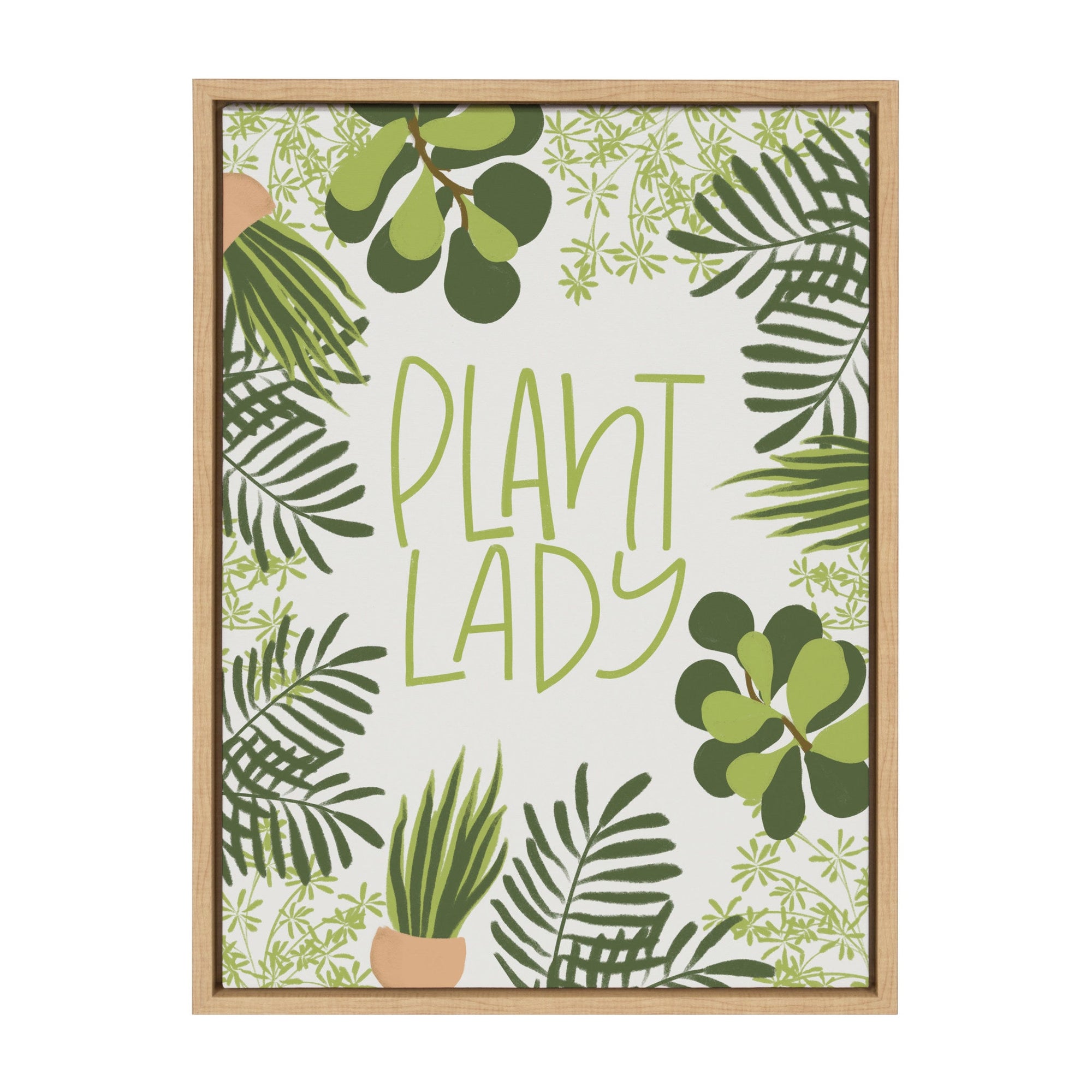 Sylvie Plant Lady Framed Canvas by Jenn Van Wyk of Jenn Pens it All by kateandlaurel - main product image for Resin Society