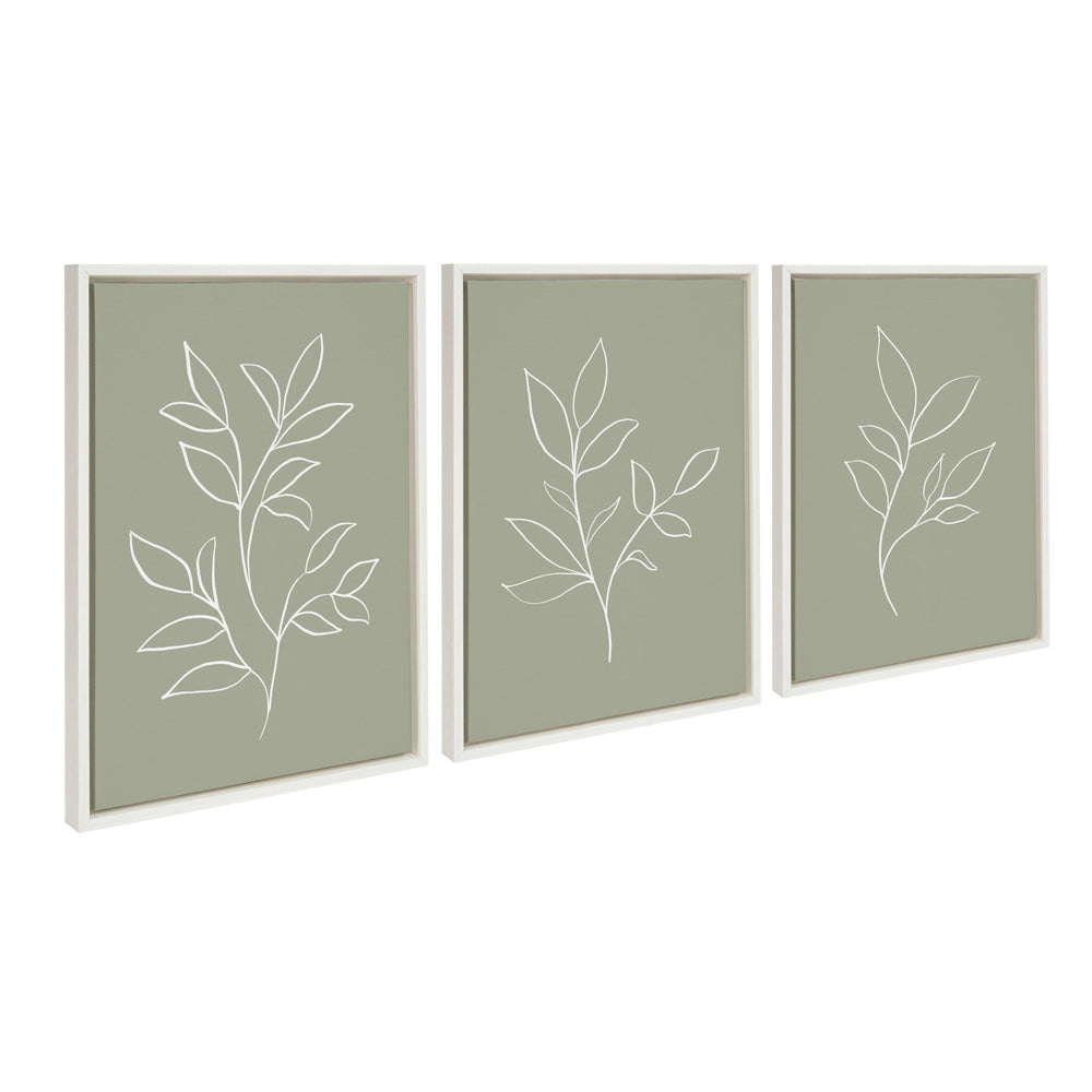 Sylvie Modern Sage Green Botanical Line Sketch Print 1 by kateandlaurel - main product image for Resin Society
