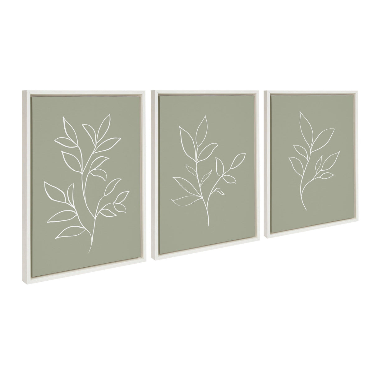 Sylvie Modern Sage Green Botanical Line Sketch Print 1 by kateandlaurel - main product image for Resin Society