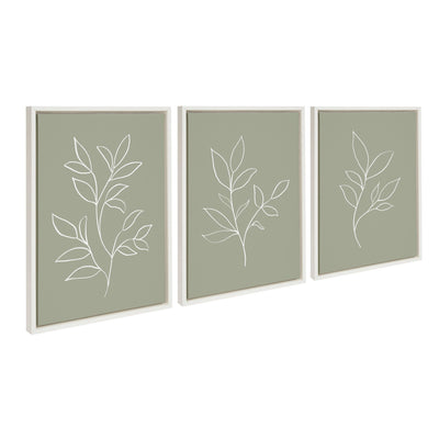 Sylvie Modern Sage Green Botanical Line Sketch Print 1 by kateandlaurel - main product image for Resin Society