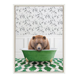 Sylvie Big Bear In Eclectic Green Bath Framed Canvas by kateandlaurel - product image 8 for Resin Society