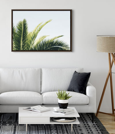 Sylvie Tropical Palm Under Blue Sky Framed Canvas by kateandlaurel - product image 19 for Resin Society