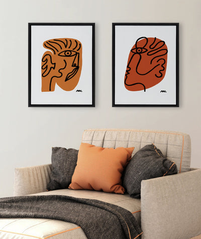 Sylvie Abstract Face Framed Canvas Set by kateandlaurel - product image 6 for Resin Society