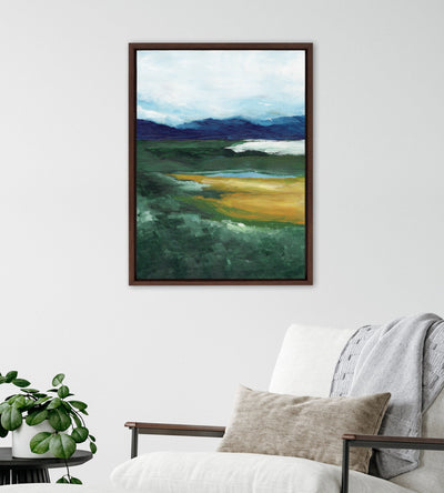 Sylvie Misty Green Framed Canvas by Nikita Jariwala