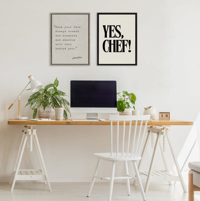 Sylvie Yes Chef Framed Canvas by Saint and Sailor Studios