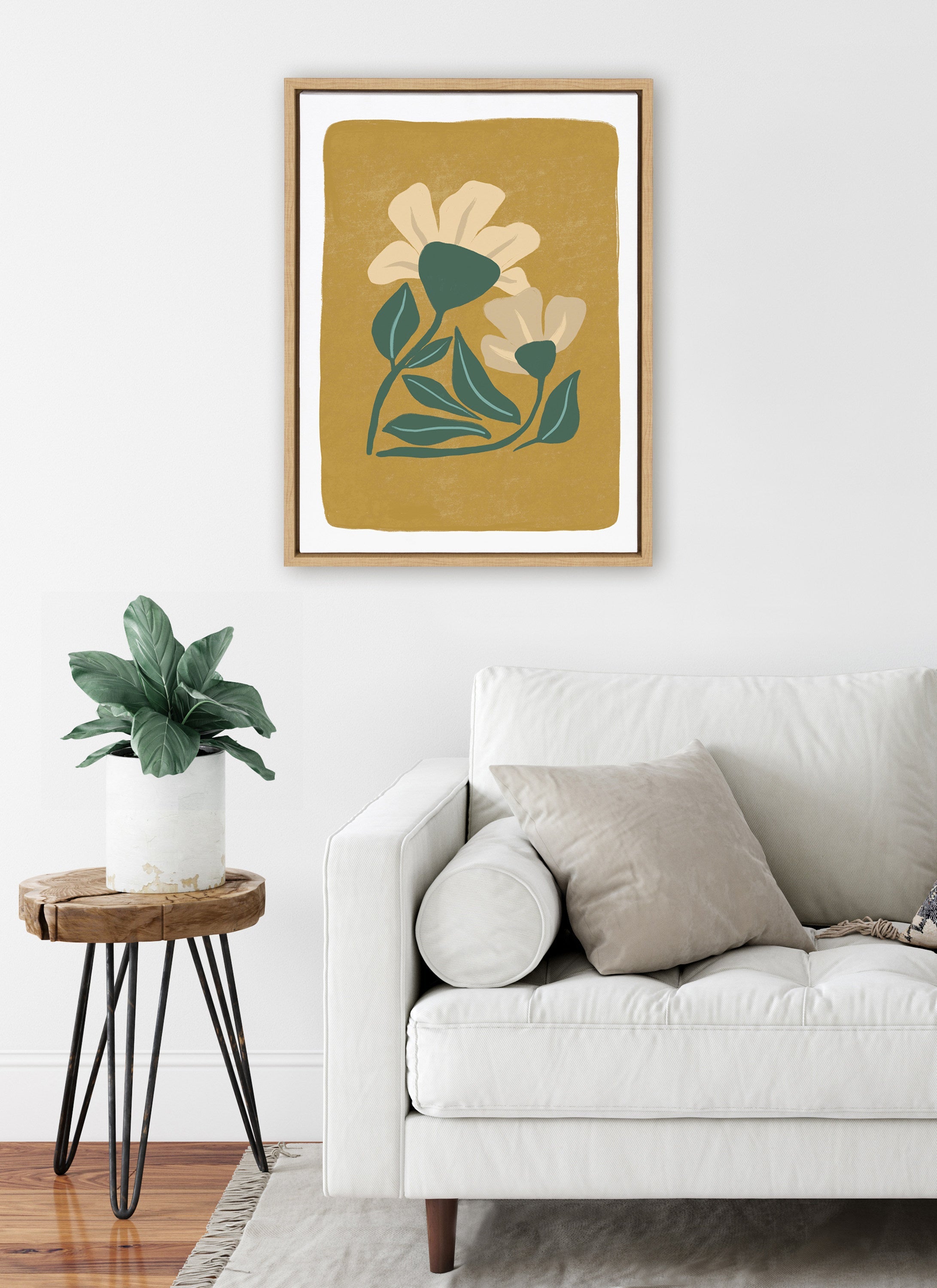 Sylvie Happy Flowers Framed Canvas by kateandlaurel - product image 4 for Resin Society