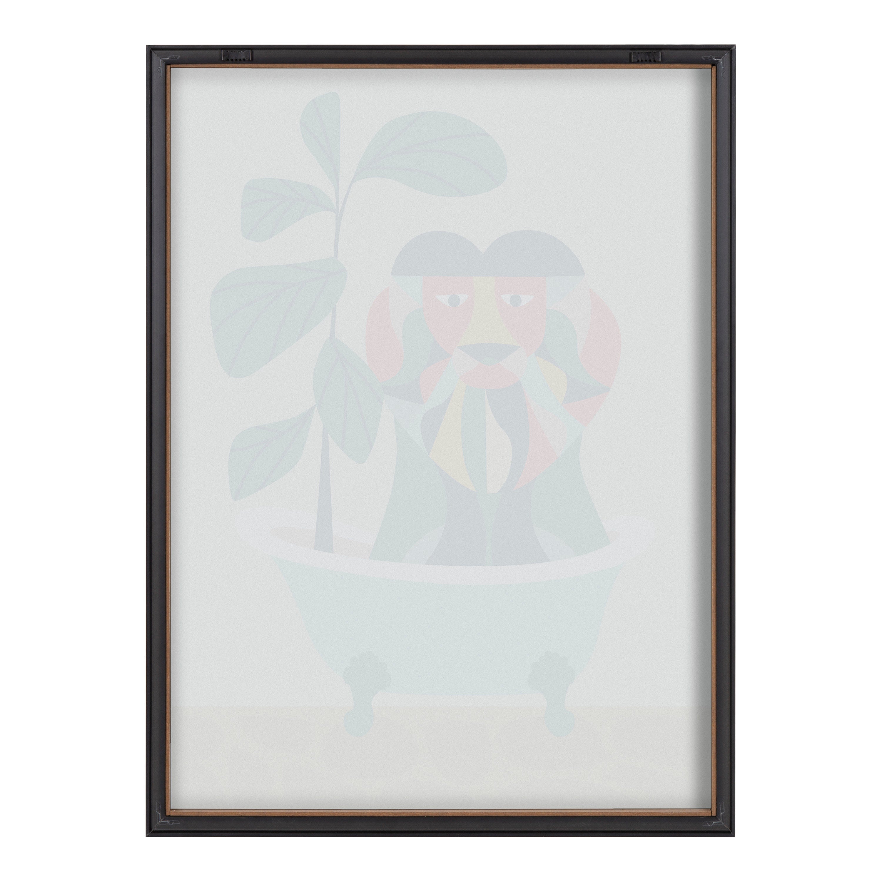 Blake Mid Century Modern Lion in Bathtub Framed Printed Glass by kateandlaurel - product image 6 for Resin Society