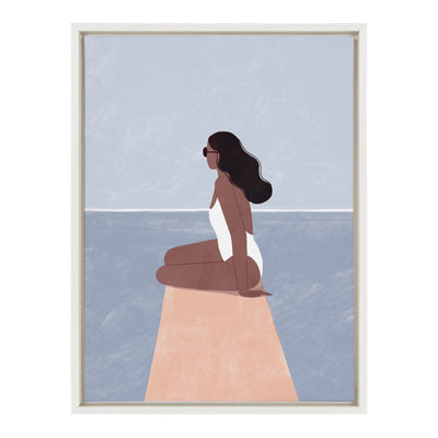 Sylvie Waiting For Framed Canvas by kateandlaurel - main product image for Resin Society