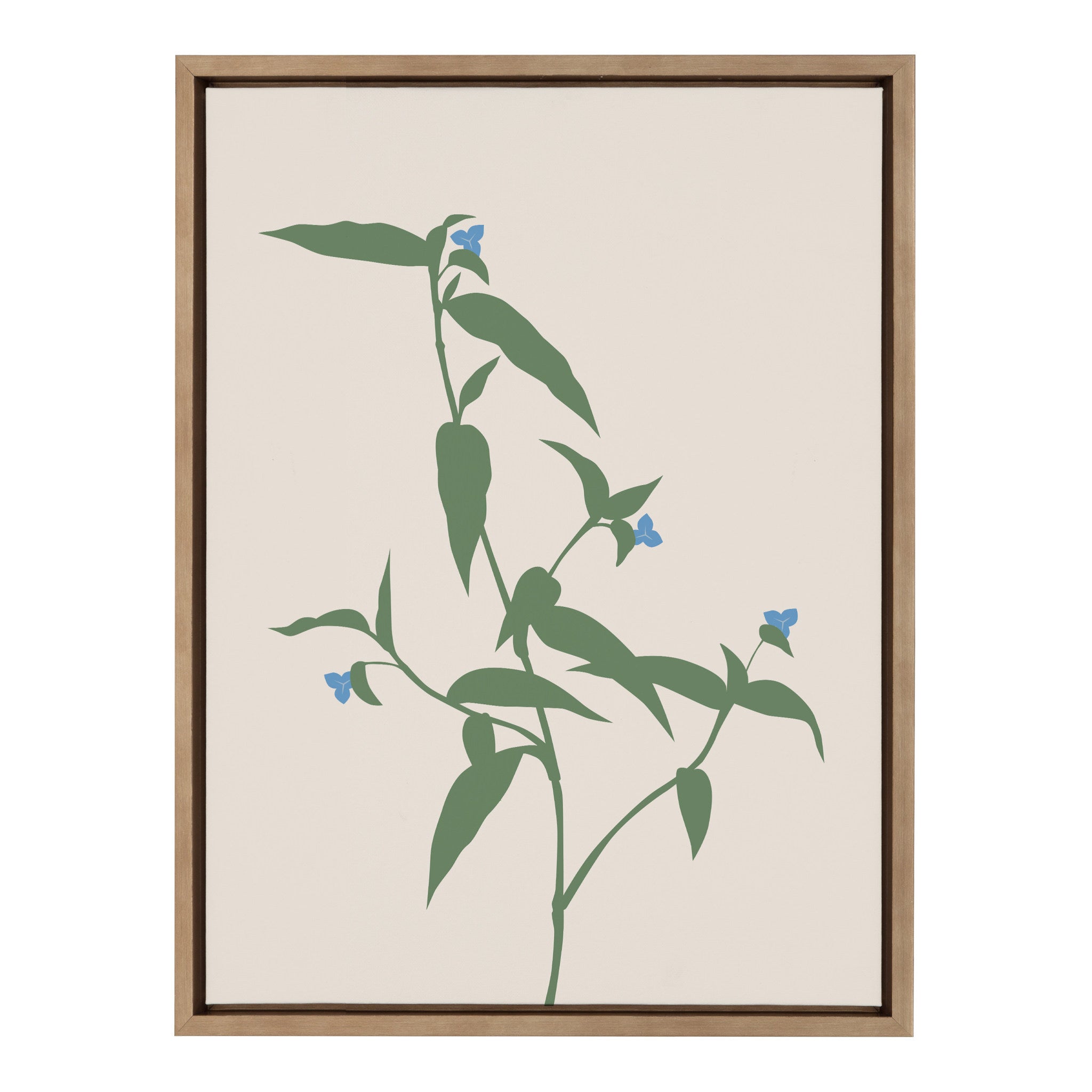 Sylvie Delicate Illustrated Blue Wildflowers Framed Canvas by kateandlaurel - product image 2 for Resin Society
