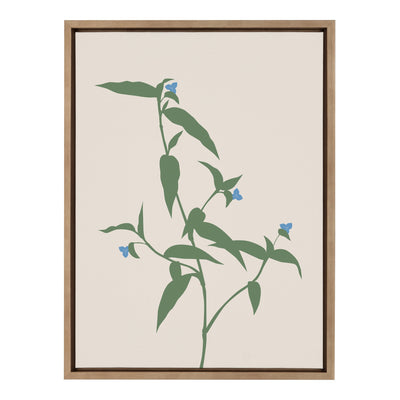 Sylvie Delicate Illustrated Blue Wildflowers Framed Canvas by kateandlaurel - product image 2 for Resin Society