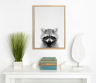 Sylvie Raccoon Framed Canvas by Simon Te Tai by kateandlaurel - product image 15 for Resin Society
