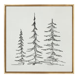 Sylvie Minimalist Evergreen Trees Sketch Framed Canvas by kateandlaurel - product image 13 for Resin Society