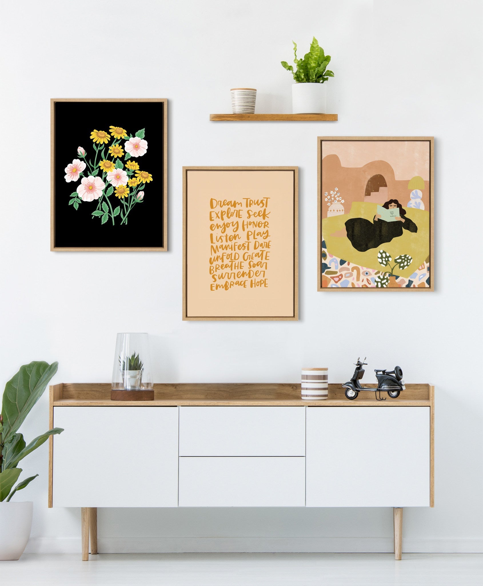 Sylvie Stay True Framed Canvas by kateandlaurel - product image 8 for Resin Society